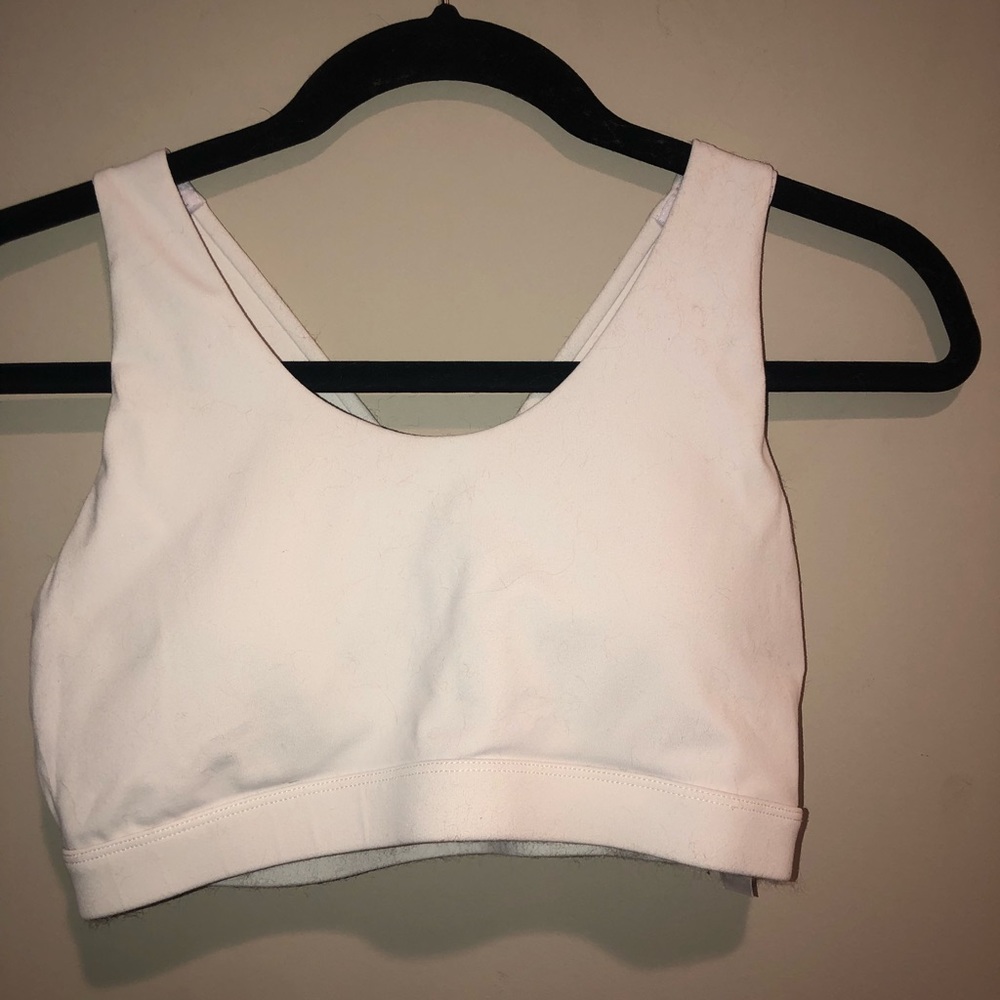 white sports bra
